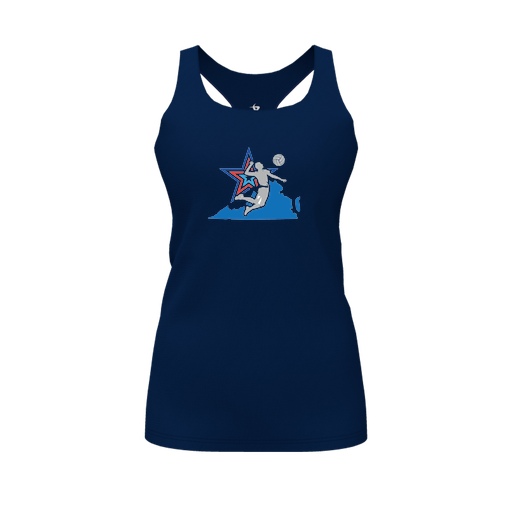 [CUS-DFW-RCBK-PER-NVY-FYS-LOGO1] Racerback Tank Top (Female Youth S, Navy, Logo 1)