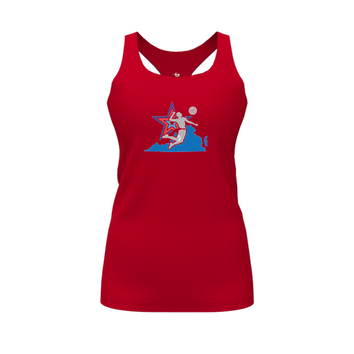 [FT0TRBRD-FYS-LOGO1] Decker Racerback Tank Top (Female Youth S, Red, Logo 1)