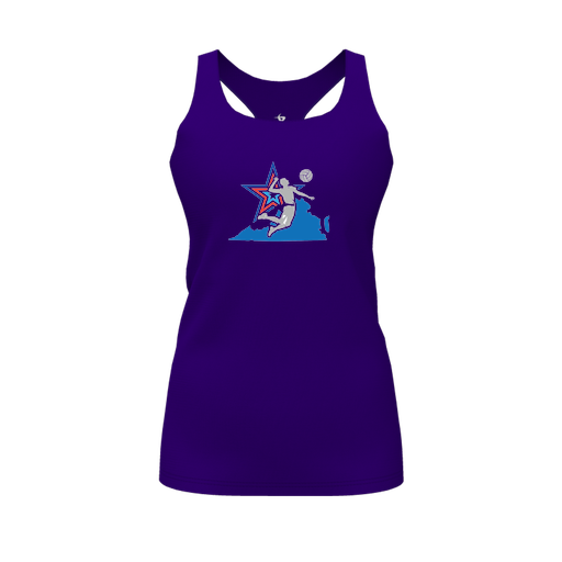 [FT0TRBPP-FYS-LOGO1] Decker Racerback Tank Top (Female Youth S, Purple, Logo 1)
