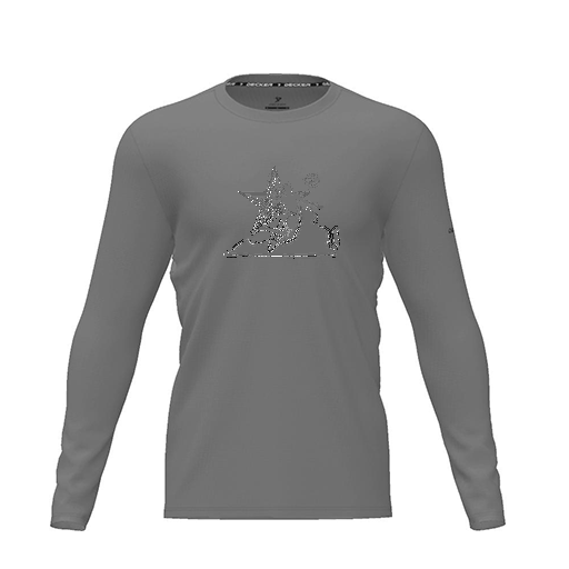 [FTLCDFGY-YXS-LOGO1] Dri Fit Performance T-Shirt (Youth XS, Gray, Logo 1, Long Sleeve)