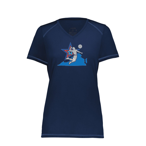 [6844.065.XS-LOGO1] Women's SoftTouch Short Sleeve (Female Adult XS, Navy, Logo 1)