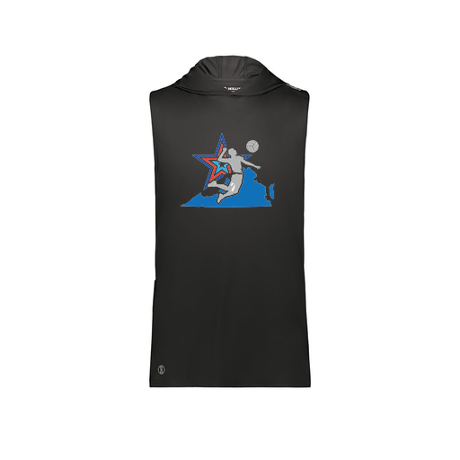 [222590.080.XS-LOGO1] Men's CoolDry Sleeveless Hoodie (Adult XS, Black, Logo 1)