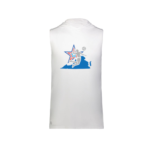 [222590.005.XS-LOGO1] Men's CoolDry Sleeveless Hoodie (Adult XS, White, Logo 1)