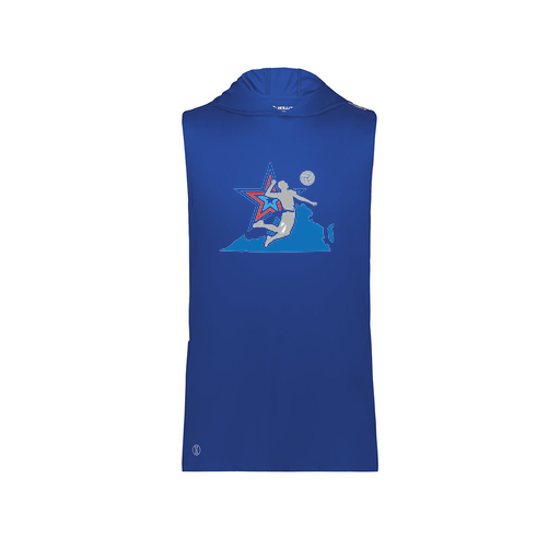 [222590.060.XS-LOGO1] Men's CoolDry Sleeveless Hoodie (Adult XS, Royal, Logo 1)