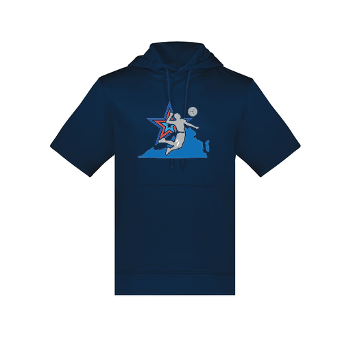 [6871.065.S-LOGO1] Men's Dri Fit Short Sleeve Hoodie (Adult S, Navy, Logo 1)