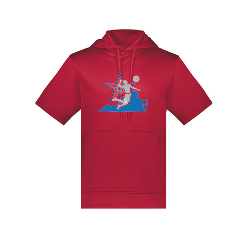 [6871.083.S-LOGO1] Men's Dri Fit Short Sleeve Hoodie (Adult S, Red, Logo 1)