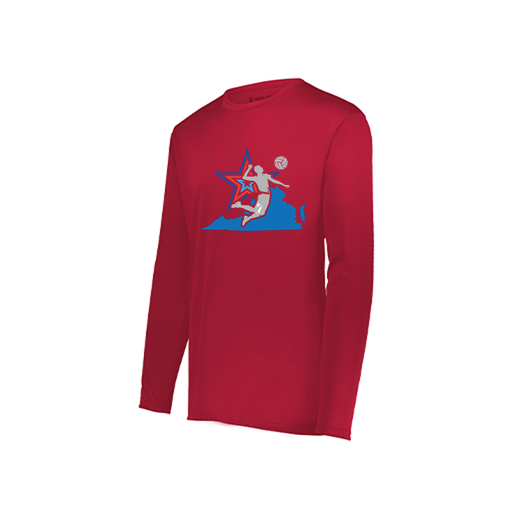 [222822.083.XS-LOGO1] Men's LS Smooth Sport Shirt (Adult XS, Red, Logo 1)