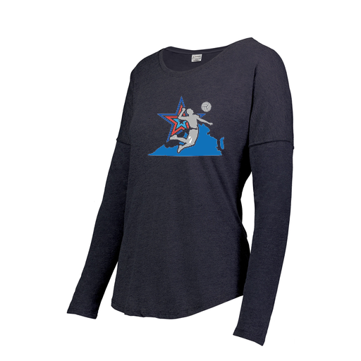 [FTLCUBNV-FAXS-LOGO1] Ladies LS Ultra-blend T-Shirt (Female Adult XS, Navy, Logo 1)