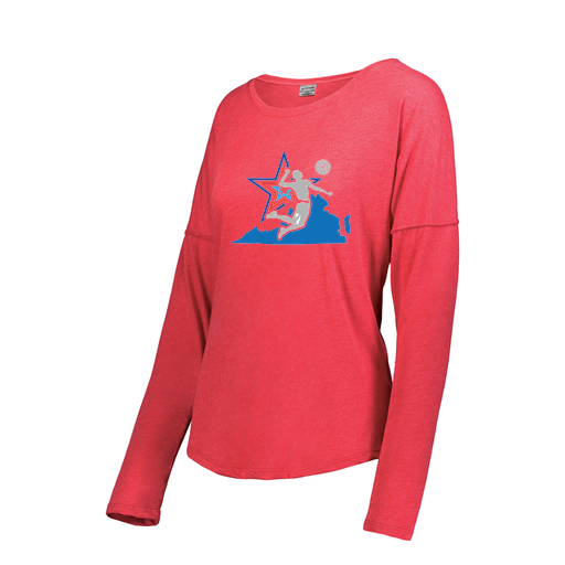 [FTLCUBRD-FAXS-LOGO1] Ladies LS Ultra-blend T-Shirt (Female Adult XS, Red, Logo 1)